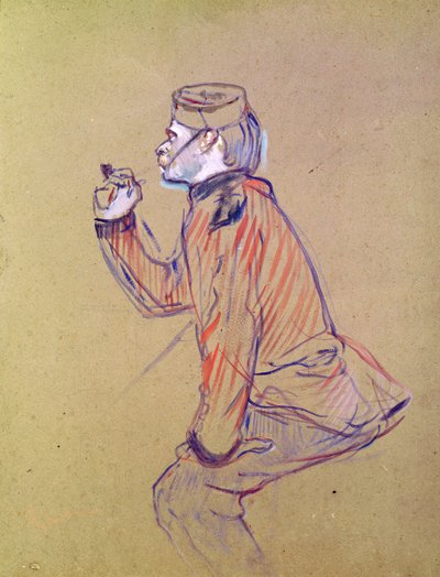 English Soldier Smoking a Pipe by Henri de Toulouse Lautrec